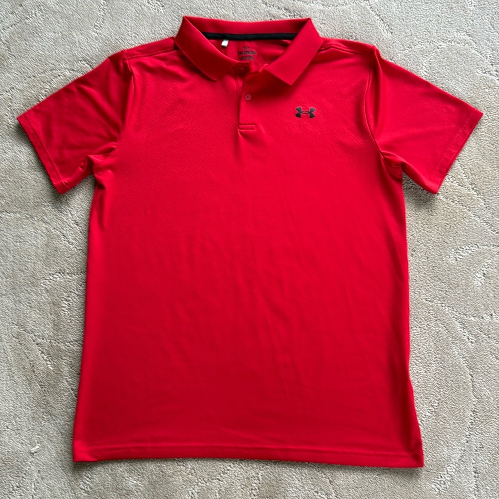 Under Armour Boys XL Red Polo Shirt